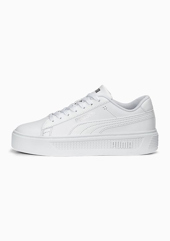PUMA Smash Platform V3 Tdp - 40617504 Kadın Beyaz Sneaker Ayakkabı