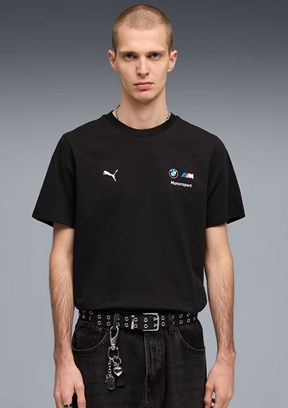 PUMA BMW MMS Ess Logo Siyah Erkek Baskılı T-Shirt