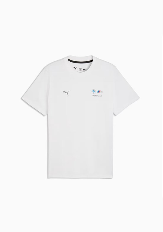 PUMA BMW MMS Ess Logo Beyaz Erkek Baskılı T-Shirt