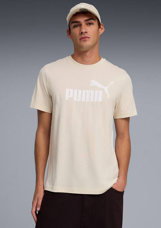PUMA Ess No.1 Logo - 68253387 Erkek Beyaz Baskılı T-Shirt