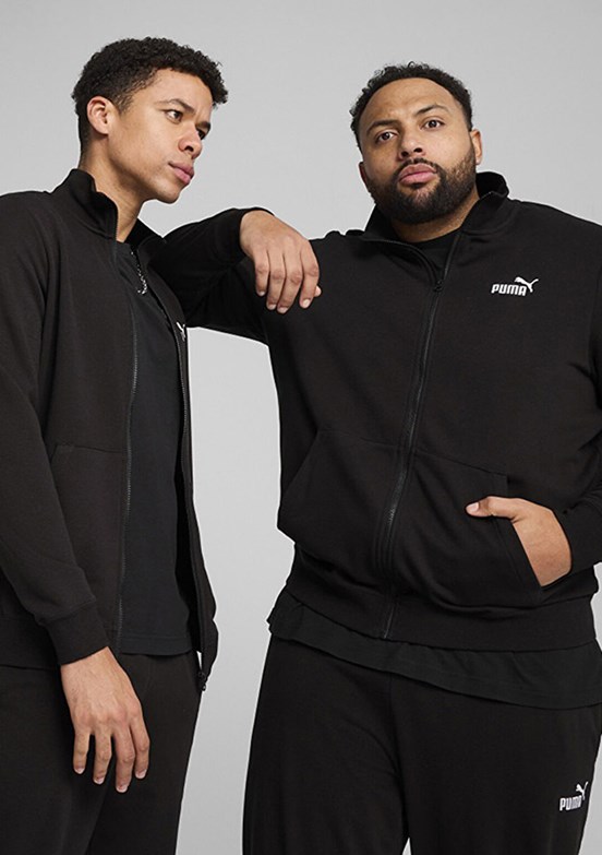 PUMA Ess No. 1 Logo Track - 68258401 Erkek Siyah Baskılı Ceket