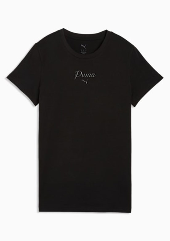 PUMA ESS SCRIPT Tee Siyah Kadın T-Shirt