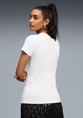 PUMA ESS SCRIPT Tee Beyaz Kadın T-Shirt