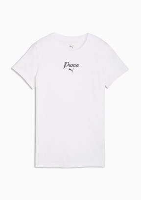 PUMA ESS SCRIPT Tee Beyaz Kadın T-Shirt