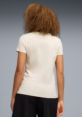 PUMA Ess Script - 69176087 Kadın Beyaz Baskılı T-Shirt
