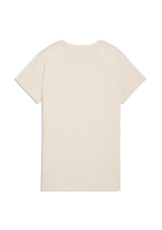 PUMA Ess Script - 69176087 Kadın Beyaz Baskılı T-Shirt