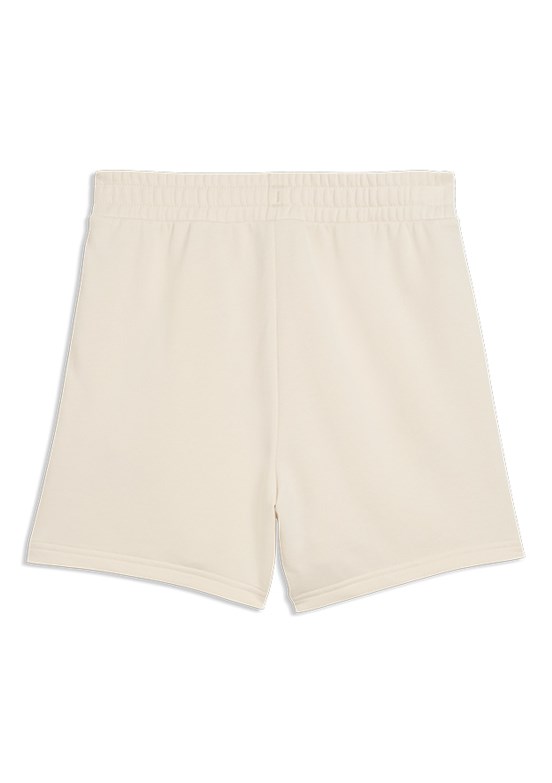 PUMA Ess Script High-Waist - 69176287 Kadın Beyaz Örme Şort