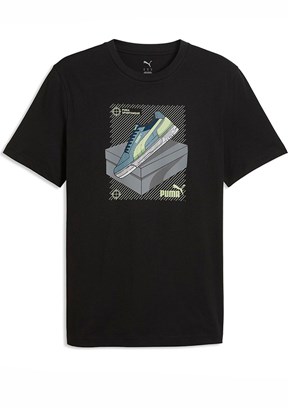 PUMA Graphic - 69177701 Erkek Siyah Baskılı T-Shirt