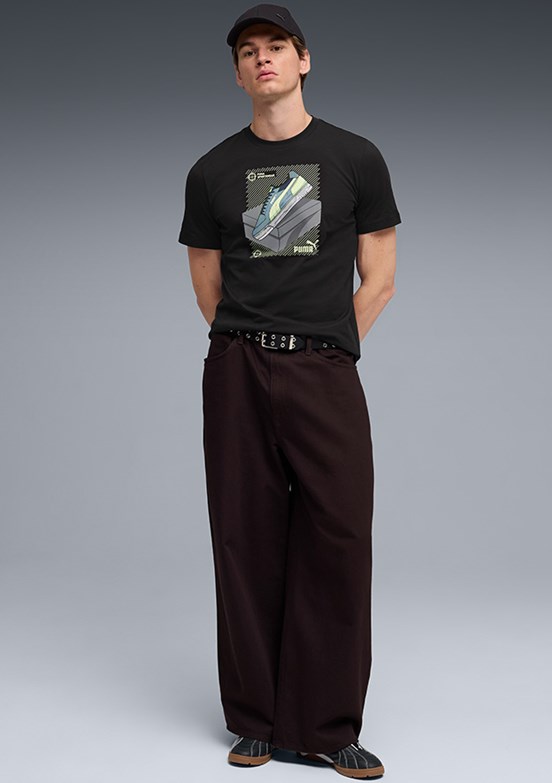 PUMA Graphic - 69177701 Erkek Siyah Baskılı T-Shirt