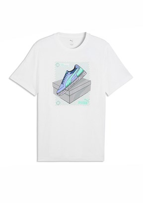 PUMA Graphic - 69177702 Erkek Beyaz Baskılı T-Shirt