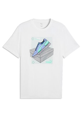 PUMA Graphic - 69177702 Erkek Beyaz Baskılı T-Shirt