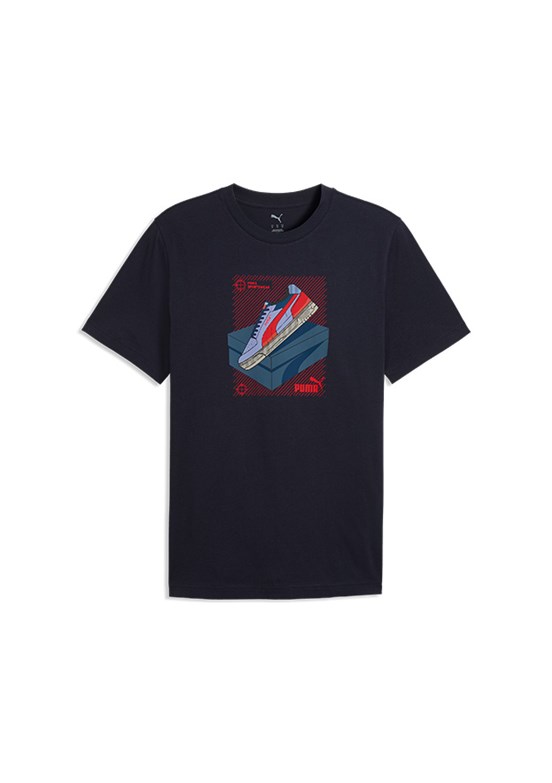 PUMA Graphic - 69177716 Erkek Lacivert Baskılı T-Shirt