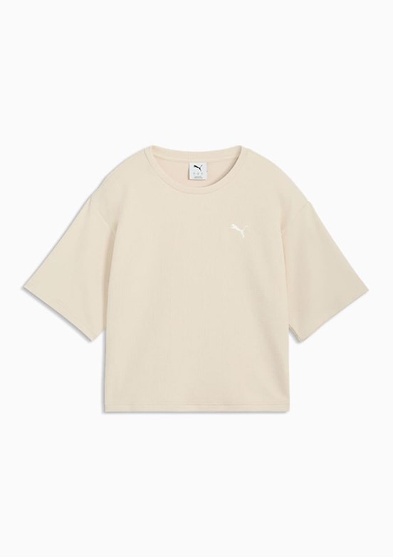 PUMA ESS Elevated Beyaz Kadın Baskılı T-Shirt