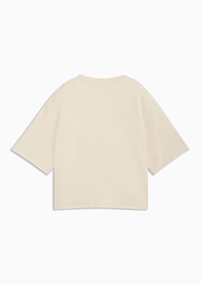 PUMA ESS Elevated Beyaz Kadın Baskılı T-Shirt