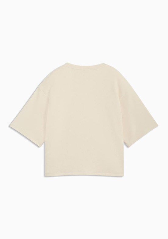 PUMA ESS Elevated Beyaz Kadın Baskılı T-Shirt