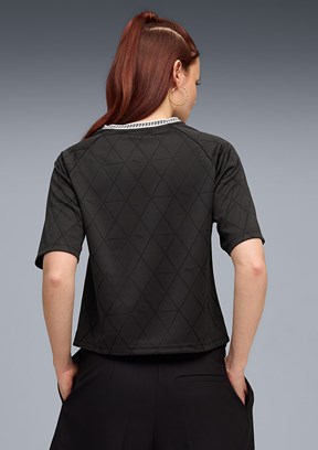 PUMA Sport Relaxed Jersey - 69186001 Kadın Siyah Baskılı T-Shirt
