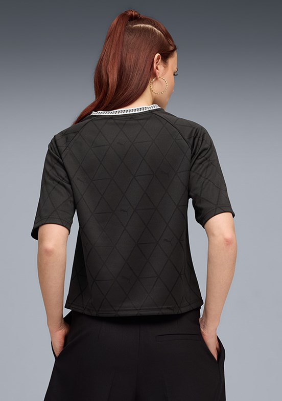 PUMA Sport Relaxed Jersey - 69186001 Kadın Siyah Baskılı T-Shirt