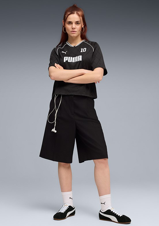 PUMA Sport Relaxed Jersey - 69186001 Kadın Siyah Baskılı T-Shirt