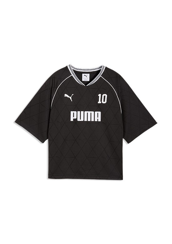 PUMA Sport Relaxed Jersey - 69186001 Kadın Siyah Baskılı T-Shirt