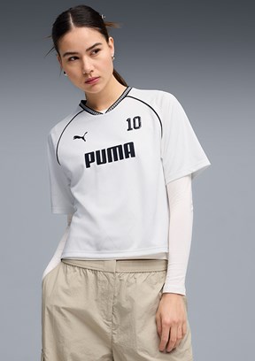 PUMA Sport Relaxed Jersey - 69186002 Kadın Beyaz Baskılı T-Shirt