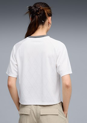 PUMA Sport Relaxed Jersey - 69186002 Kadın Beyaz Baskılı T-Shirt