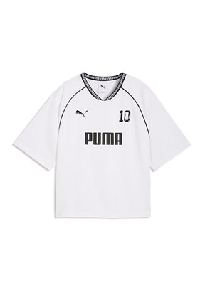 PUMA Sport Relaxed Jersey - 69186002 Kadın Beyaz Baskılı T-Shirt