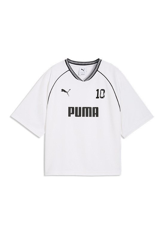PUMA Sport Relaxed Jersey - 69186002 Kadın Beyaz Baskılı T-Shirt