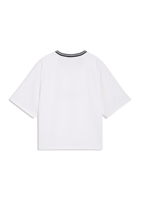 PUMA Sport Relaxed Jersey - 69186002 Kadın Beyaz Baskılı T-Shirt