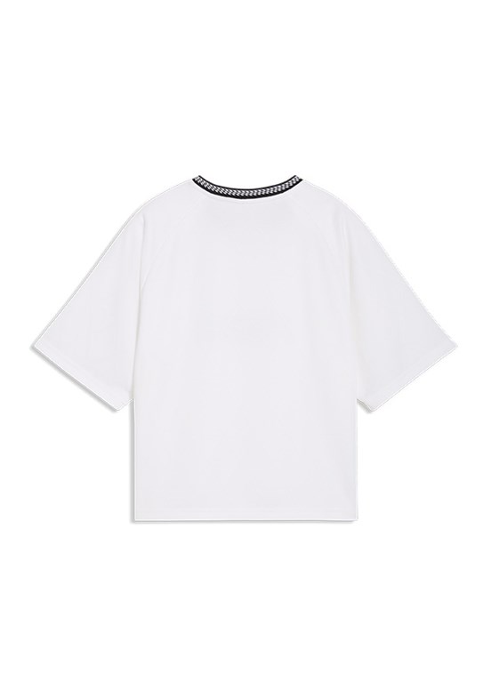 PUMA Sport Relaxed Jersey - 69186002 Kadın Beyaz Baskılı T-Shirt