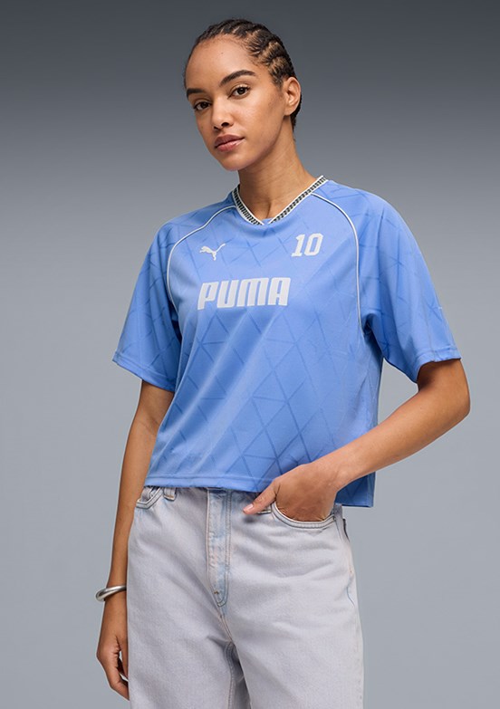 PUMA Sport Relaxed Jersey - 69186060 Kadın Mor Baskılı T-Shirt