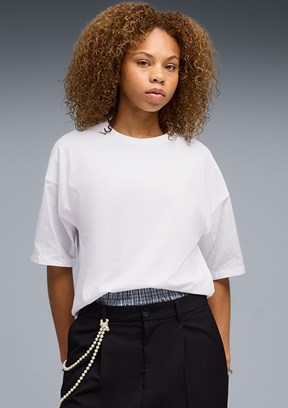 PUMA Her - 69188302 Kadın Beyaz Baskılı T-Shirt