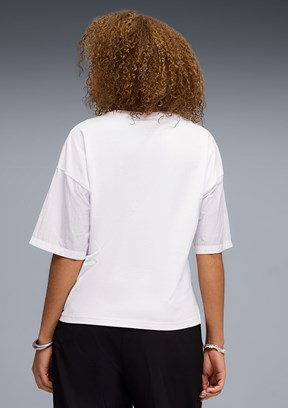 PUMA Her - 69188302 Kadın Beyaz Baskılı T-Shirt