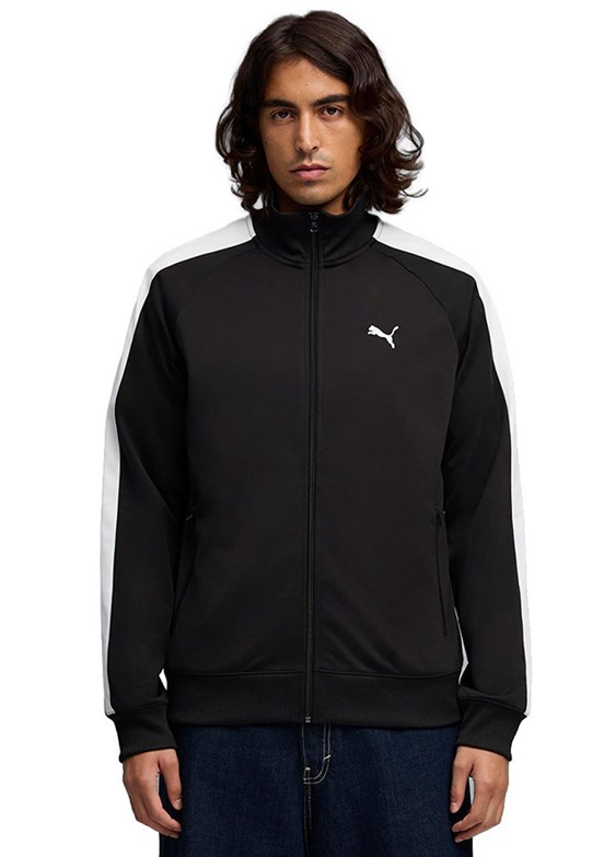 PUMA Ess T7 Poly Track - 69246201 Erkek Siyah Baskılı Ceket