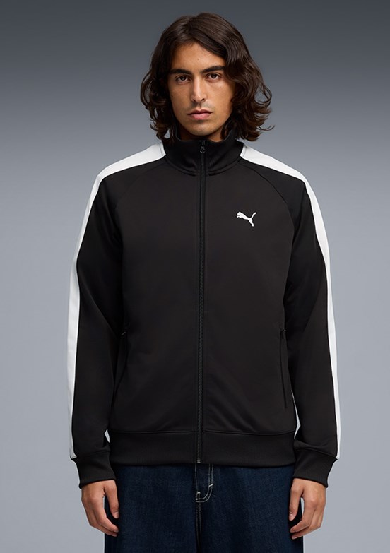 PUMA Ess T7 Poly Track - 69246201 Erkek Siyah Baskılı Ceket