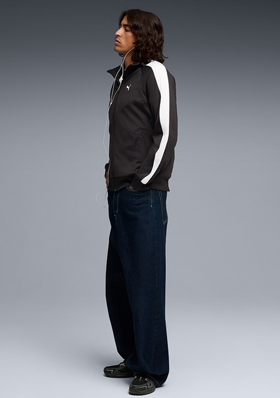 PUMA Ess T7 Poly Track - 69246201 Erkek Siyah Baskılı Ceket