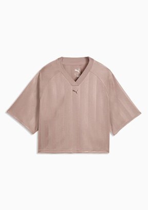 PUMA League - 52848388 Kadın Bej Baskılı T-Shirt