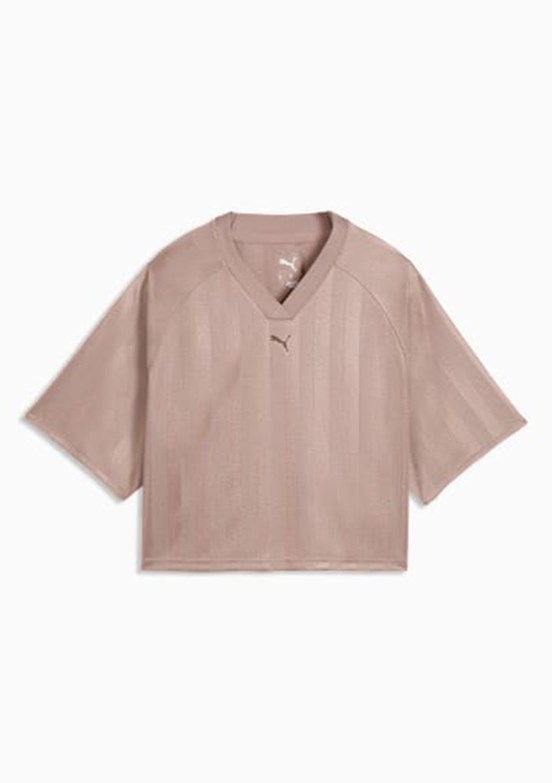 PUMA League - 52848388 Kadın Bej Baskılı T-Shirt