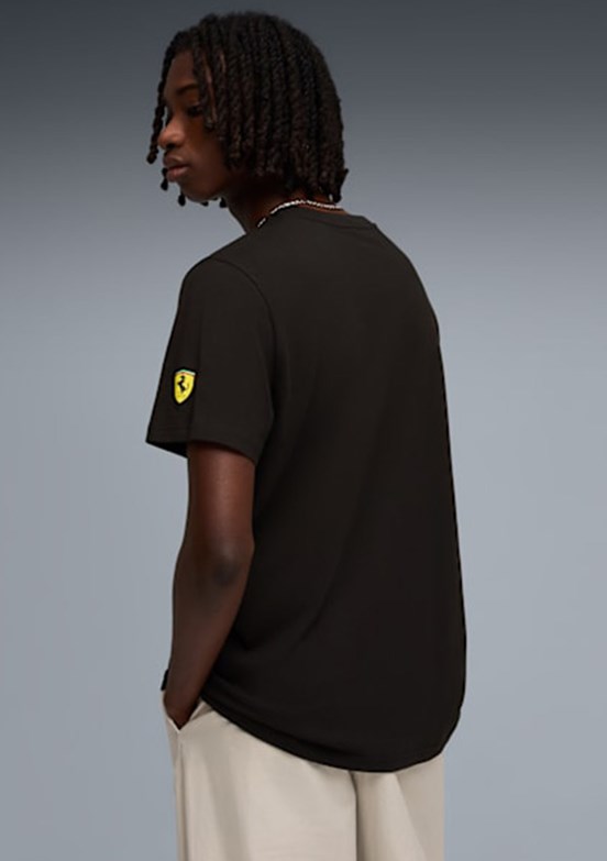 PUMA Ferrari Tonal Shield Tee - 63531101 Erkek Siyah Baskılı T-Shirt