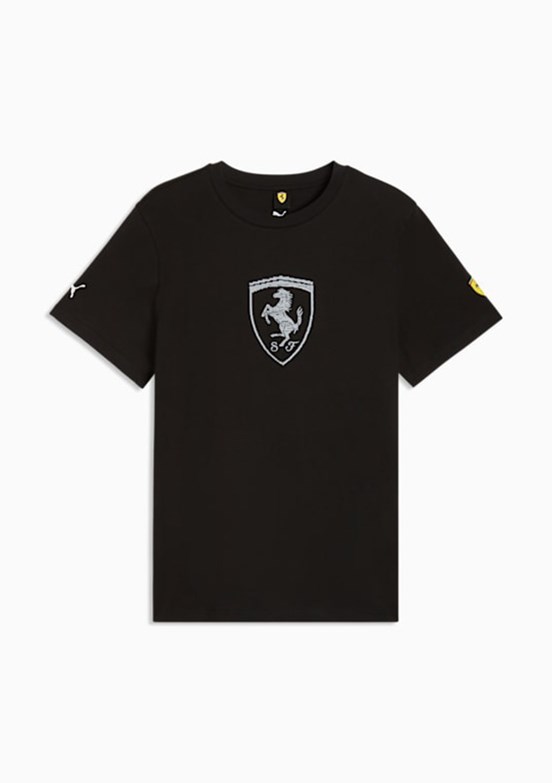 PUMA Ferrari Tonal Shield Tee - 63531101 Erkek Siyah Baskılı T-Shirt