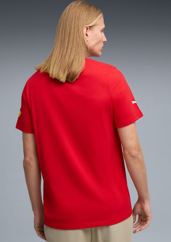 PUMA Ferrari Tonal Shield Tee - 63531102 Erkek Kırmızı Baskılı T-Shirt