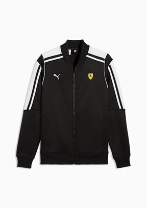 PUMA Ferrari Mt7 Track - 63583301 Erkek Siyah Baskılı Ceket