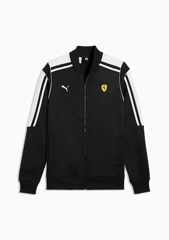 PUMA Ferrari Mt7 Track - 63583301 Erkek Siyah Baskılı Ceket