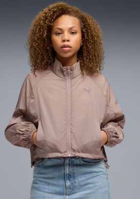 PUMA HER Relaxed Woven Full-Zip Taş Kadın Fermuarlı Mont