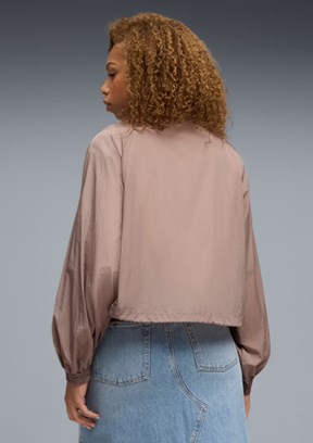 PUMA HER Relaxed Woven Full-Zip Taş Kadın Fermuarlı Mont