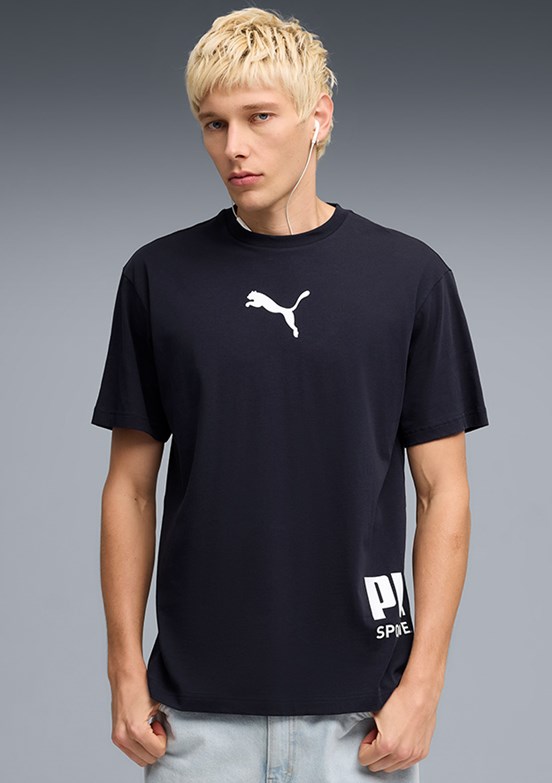 PUMA Sport Graphic - 69216916 Erkek Lacivert Baskılı T-Shirt