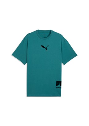 PUMA Sport Graphic - 69216941 Erkek Yeşil Baskılı T-Shirt