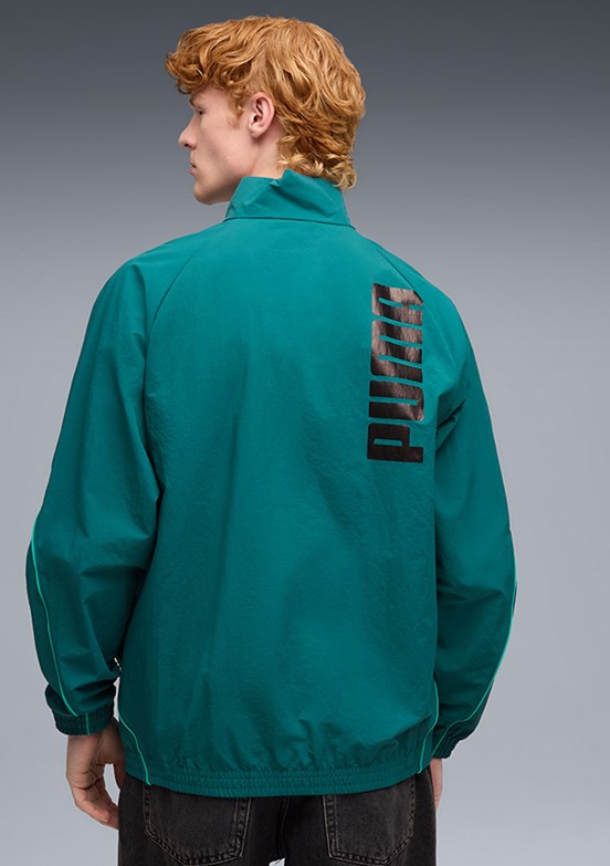 PUMA Sport Track - 69217341 Erkek Yeşil Baskılı Ceket
