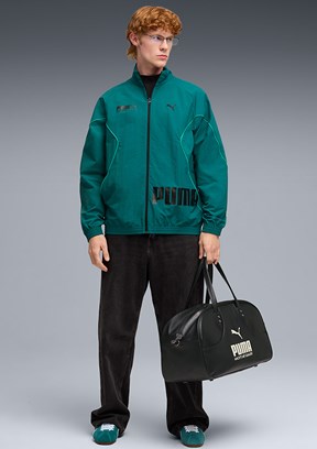 PUMA Sport Track - 69217341 Erkek Yeşil Baskılı Ceket
