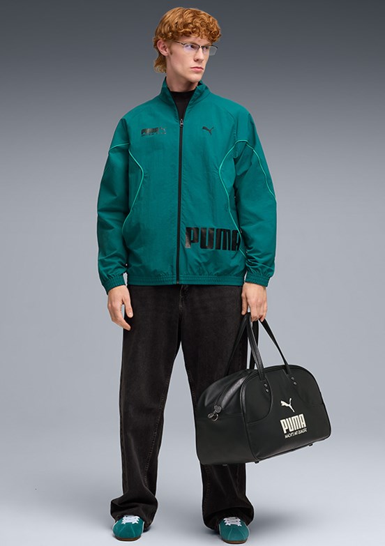 PUMA Sport Track - 69217341 Erkek Yeşil Baskılı Ceket