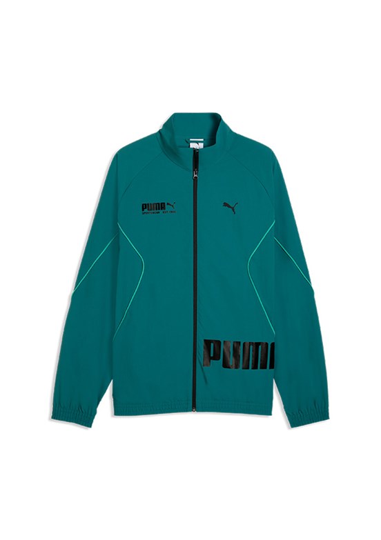 PUMA Sport Track - 69217341 Erkek Yeşil Baskılı Ceket